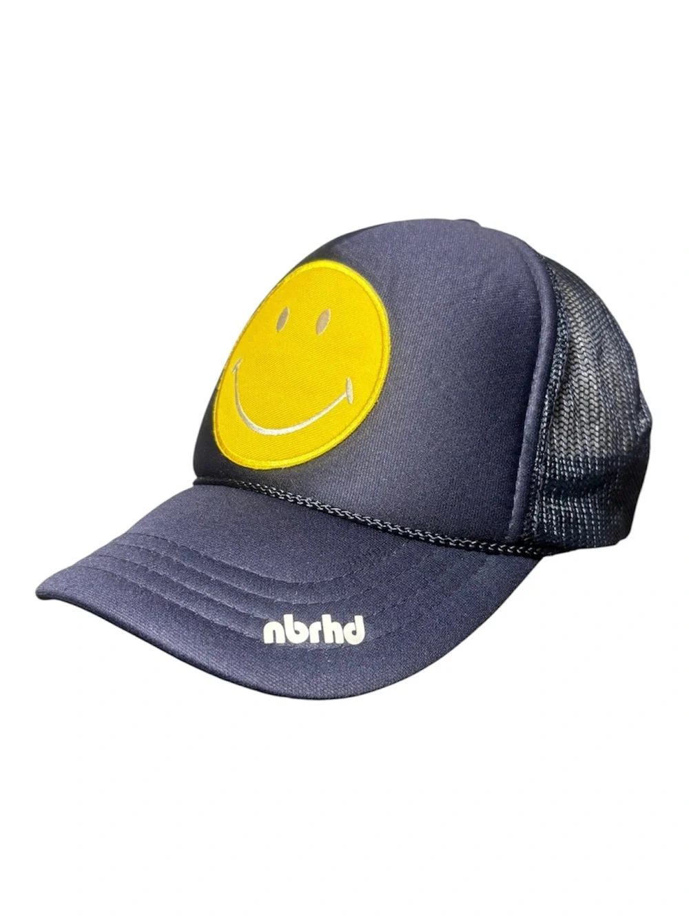 NBRHD Happy Face Patch Mesh Trucker Hat